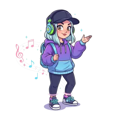 Design: “Cute, kid-friendly illustration of a K-pop inspired demon hunter girl named ...