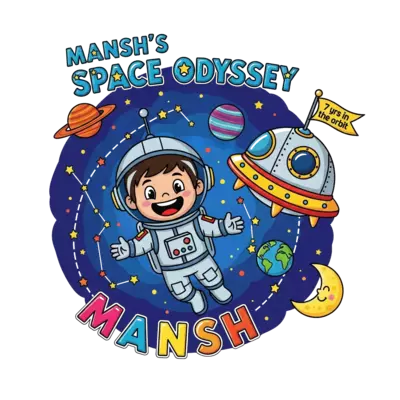 Design: A vibrant, child-friendly illustration of a cheerful cartoon boy's face (Mans...