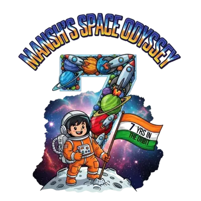 Design: A super vibrant and detailed illustration with 'MANSH'S SPACE ODYSSEY' promin...