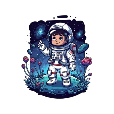 Design: A detailed and realistic illustration of a 7-year-old astronaut with the name...