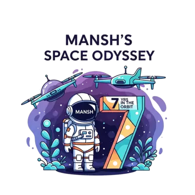 Design: A vibrant, modern flat design illustration of a 7-year-old Indian astronaut, ...
