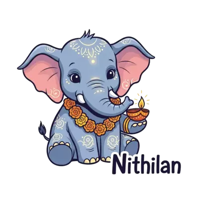 Design: A cute, magical baby elephant with subtle glowing patterns on its skin, weari...