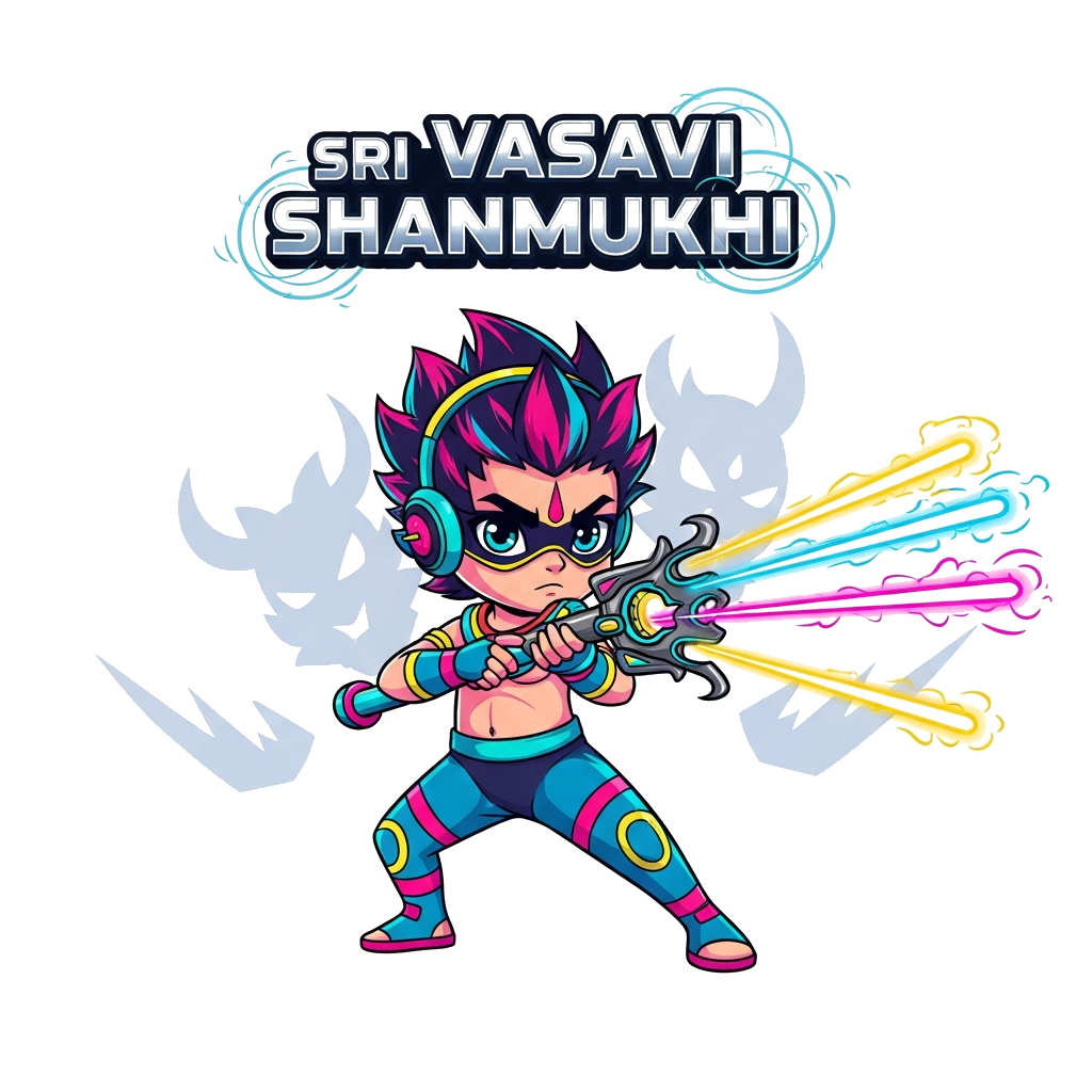 Custom design: A vibrant vector art illustration of a confident, stylized K-pop inspired child character in a dynamic, heroic stance...