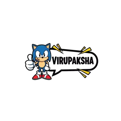 Design: A charming, simplified cartoon Sonic character giving a thumbs-up, with the n...