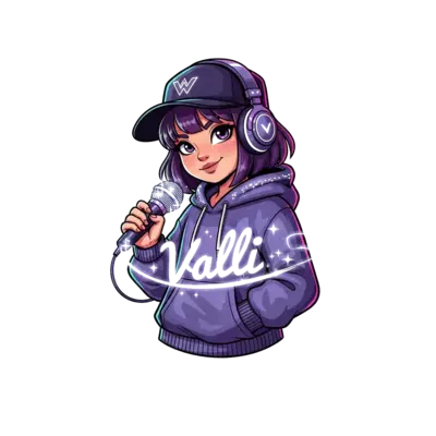 Design: A cheerful and confident K-pop inspired demon hunter girl, illustrated in a b...