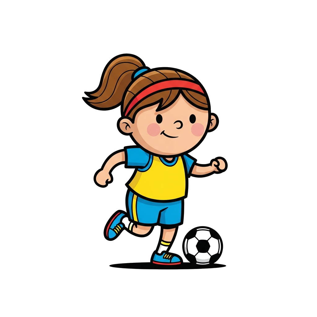Custom design: Girl playing football