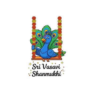 Design: A cute, smiling cartoon peacock with vibrant blue and green feathers, sitting...