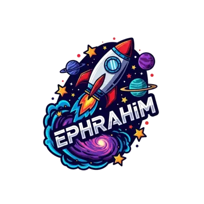Design: A bold, dynamic illustration of a rocket launching into a starry galaxy, with...