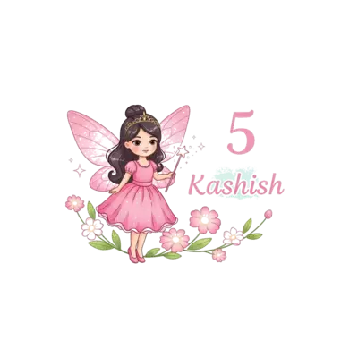 Design: A whimsical illustration of a cute fairy princess with sparkling pink wings, ...
