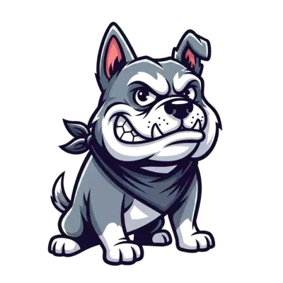 Design: A cool cartoon dog, perhaps a husky or a bulldog, with a confident smirk, wea...