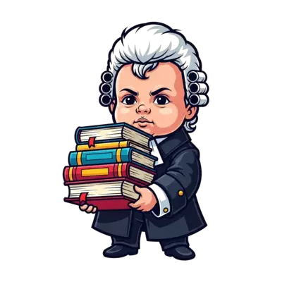 Design: Baby boy with lot of hair on head wearing Advicates coat and band with law bo...