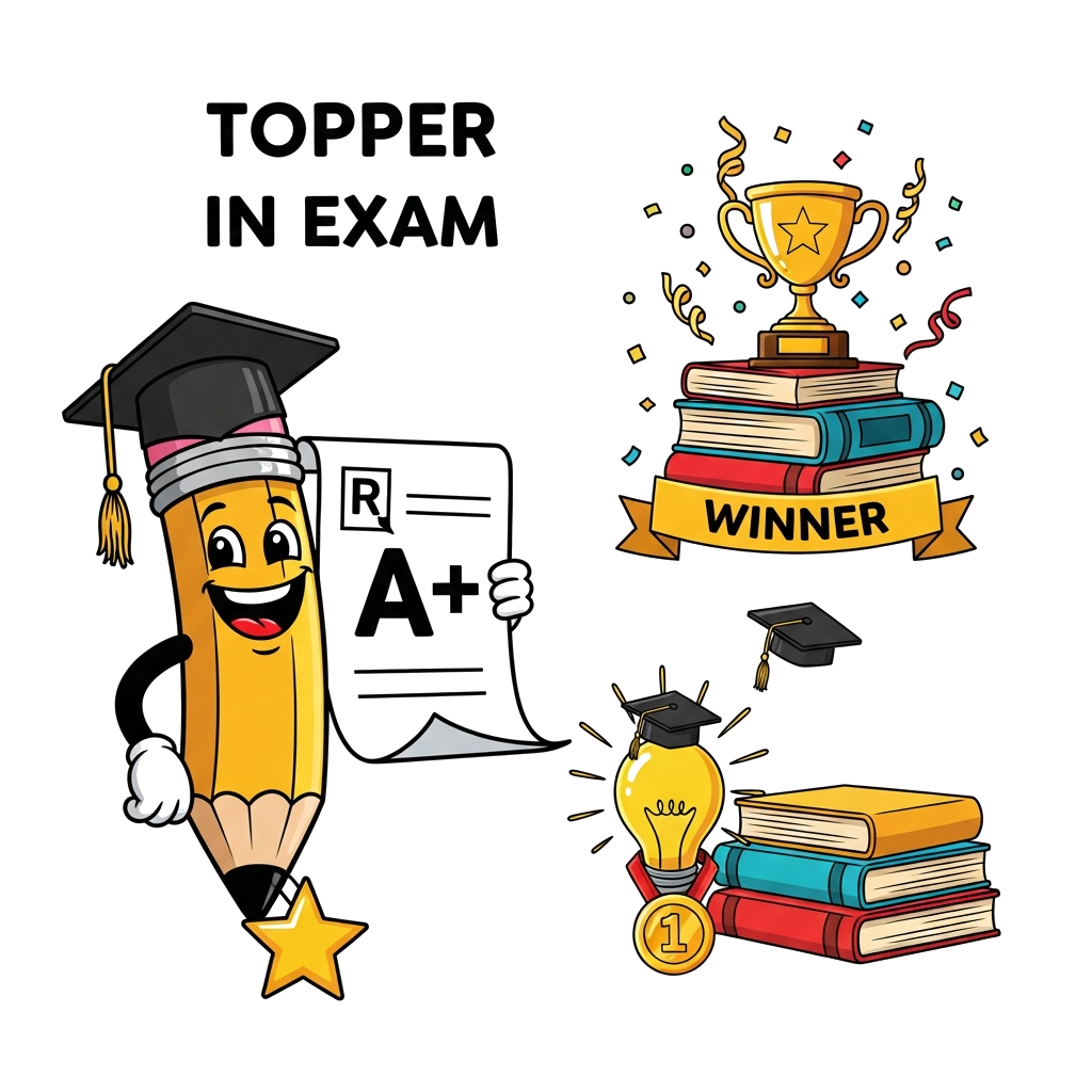 Custom design: Topper in exam