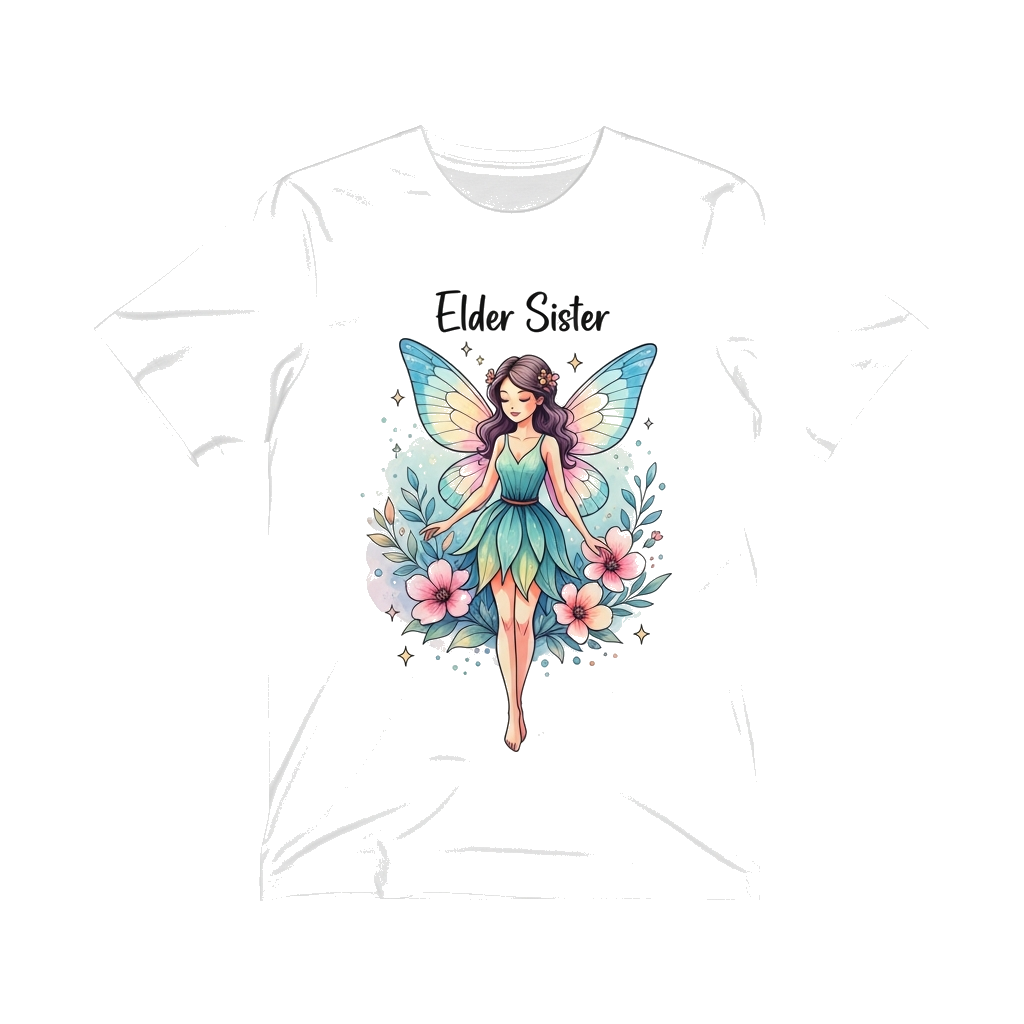 Custom design: A whimsical watercolor illustration of a graceful fairy with delicate wings, surrounded by soft floral elements and s...