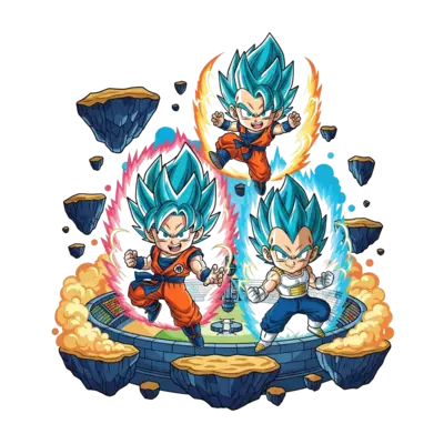 Design: A vibrant, cartoon-style illustration of the iconic Tournament of Power arena...