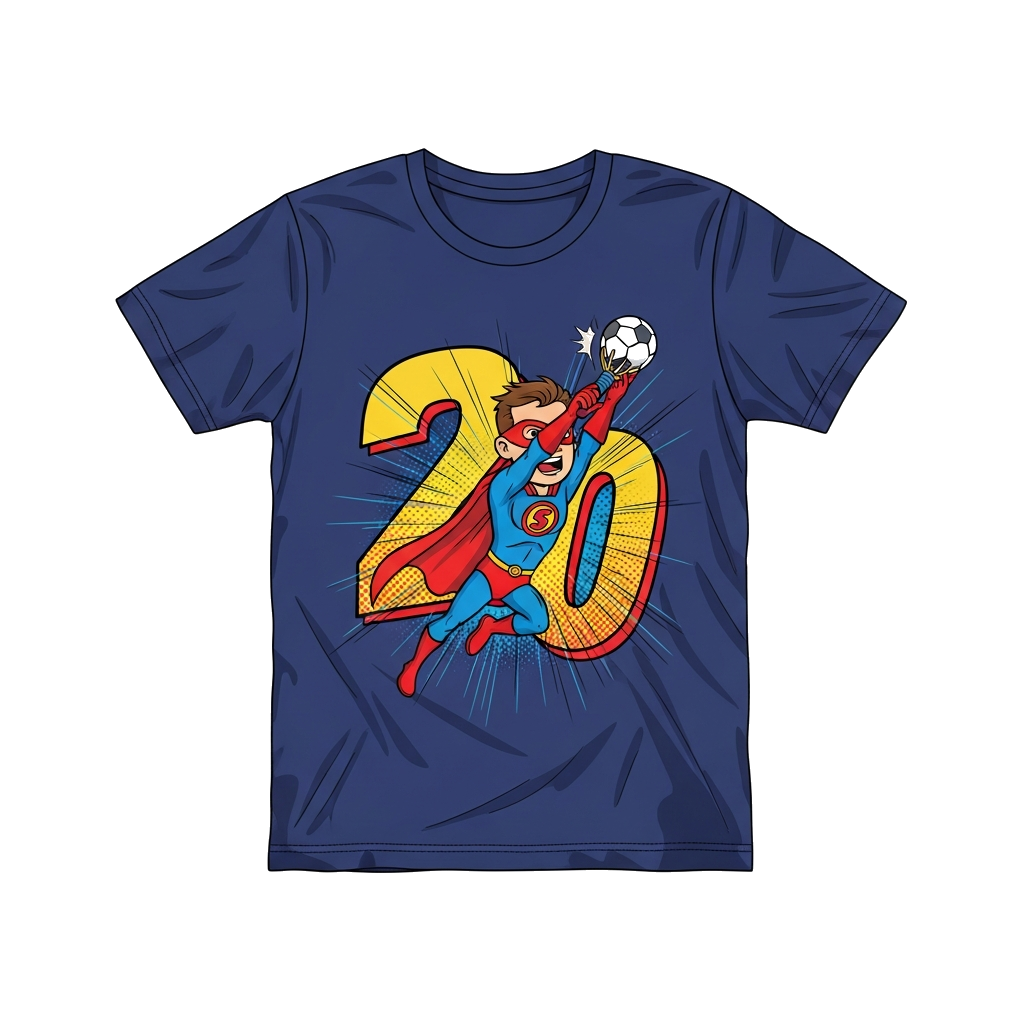 Custom design: A dynamic comic book style illustration of a superhero character making a winning shot in a sport like basketball or ...