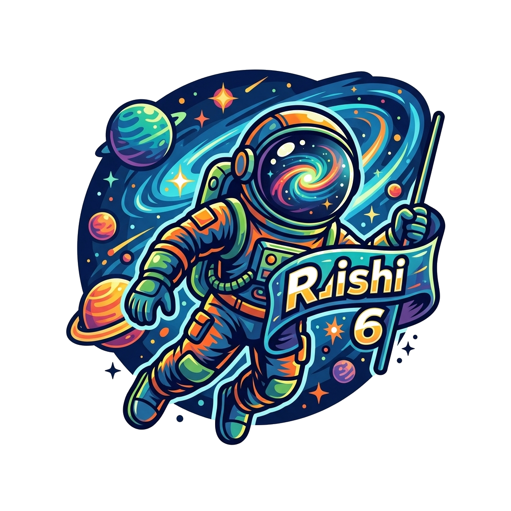 Custom design: A bold and cool cartoon astronaut floating heroically in space, with a vibrant nebula reflected in their helmet visor...